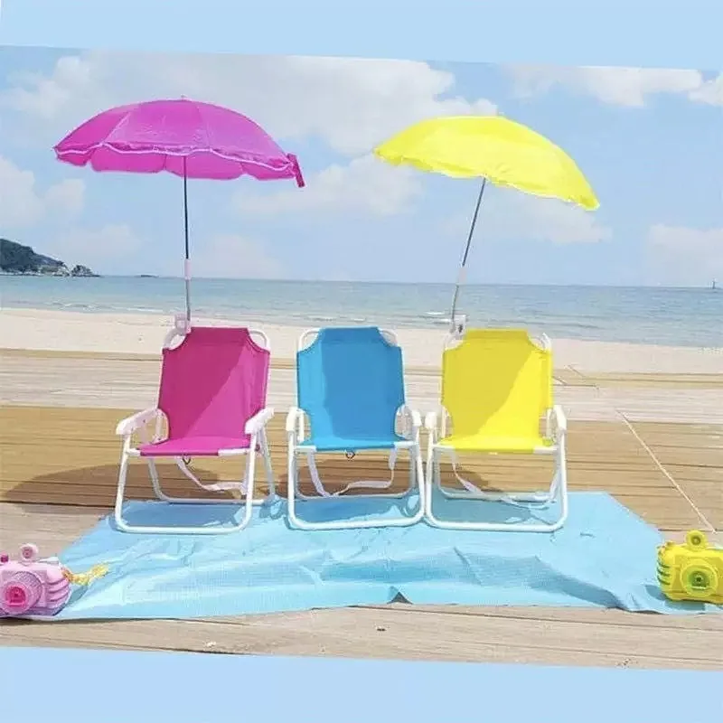 Ins style portable children beach chair super cute beach umbrella sunscreen beach parent-child outing outdoor Folding chair