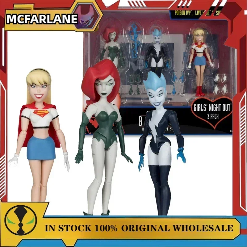 Genuine in Stock McFarlane The New Batman Adventures Poison Ivy Live Wire Supergirl (Girls' Night Out) 3pcs Gold Label Kids Gift