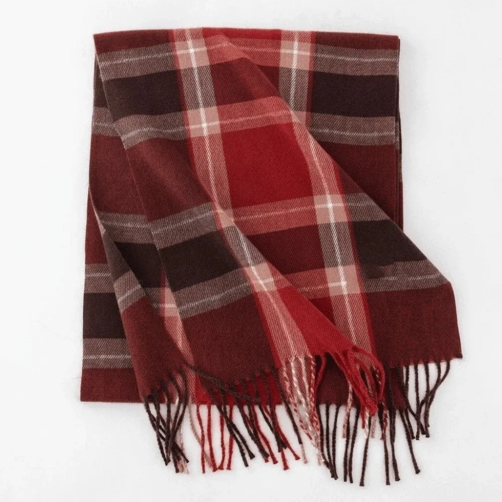 Warm Stoles Classic Tartan Mufflers Soft Plaid Cashmere Neckwear Trendy Simple Gingham Shawls Office
