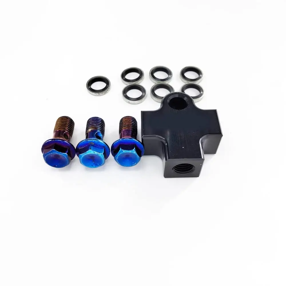 

Motorcycle Hydraulic Brake Hose Line 3-Way Tee Connector Adapter Aluminum Alloy