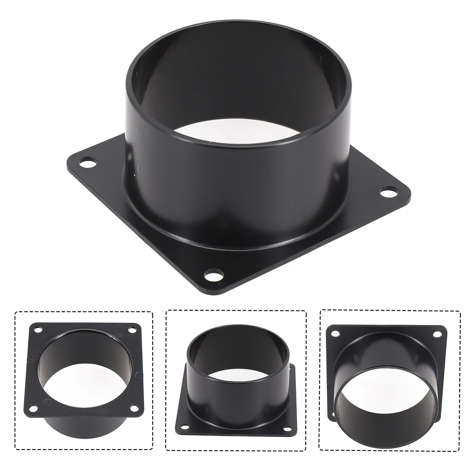 1pc Flange Connector ABS Black 75MM 100MM 120MM Smooth Small Air Resistance Indoor Ventilation Equipment Pipes Connections