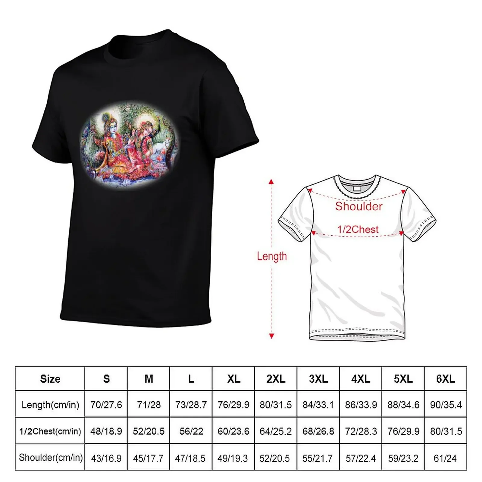 Radha Krishna - Divine Lovers T-Shirt cotton graphic tees korean fashion mens graphic t-shirts pack