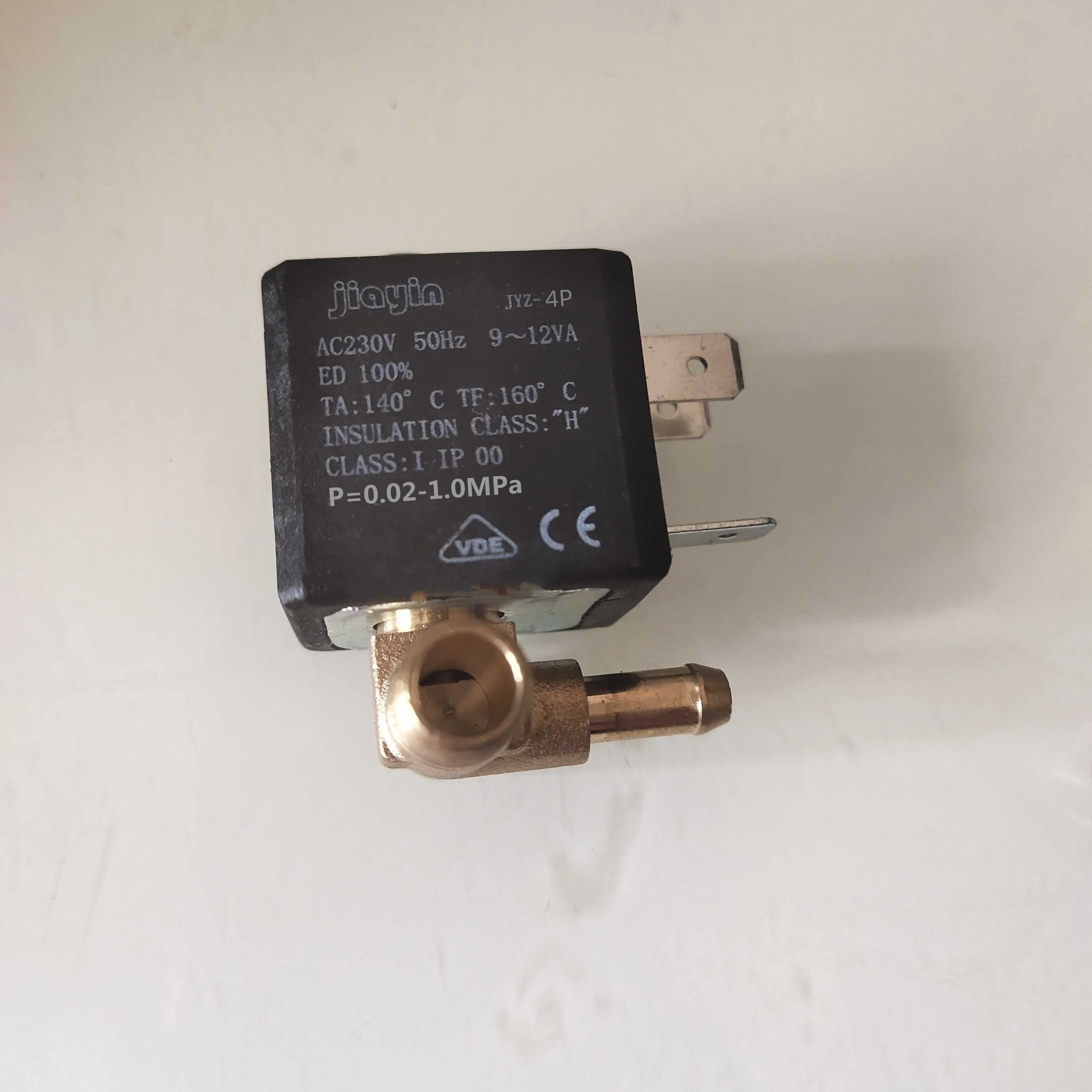 

Jiayin JYZ-4P Normally Closed 3mm N/C 2/2 Way AC 230V G1/8" 6Bar Brass Steam Air Generator Water Solenoid Valve Coffee Makers