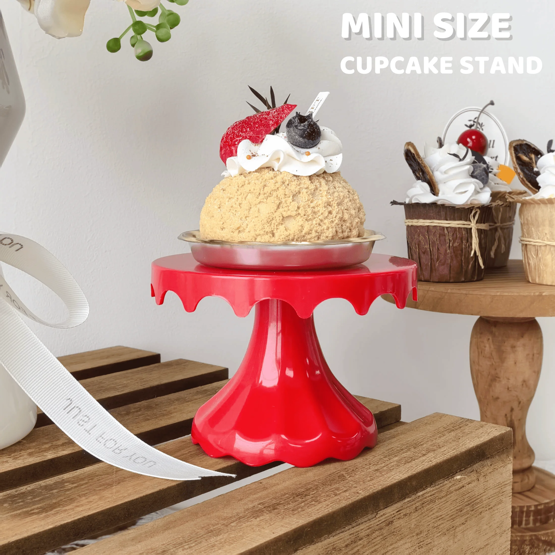 1pc 4.7 Polegada conjunto de exibição de mesa de sobremesa de plástico, suportes de bolo, suporte de