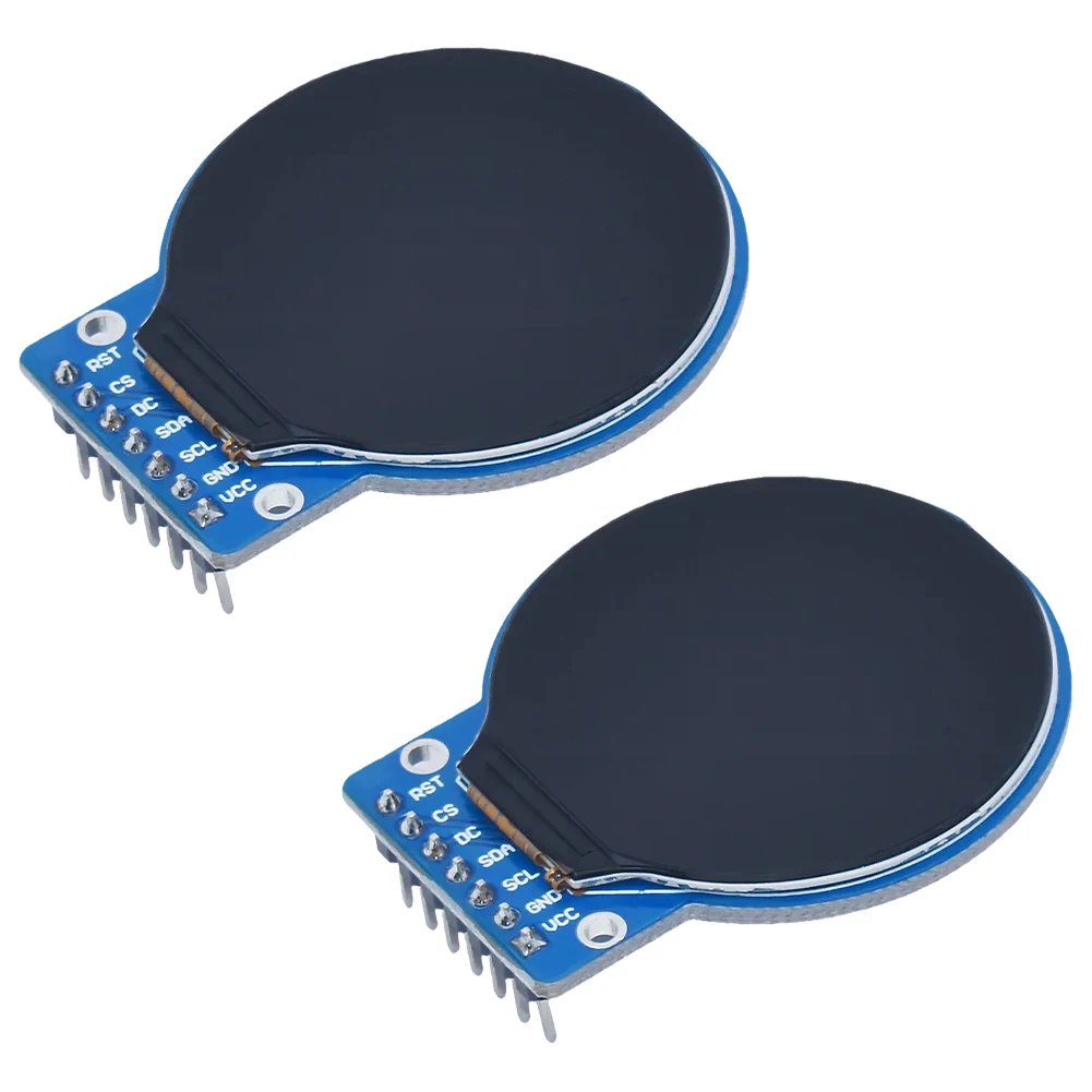 

Two pieces 1 28 inch TFT For LCD circular display modules featuring GC9A01 driver IC and wide viewing angle IPS technology
