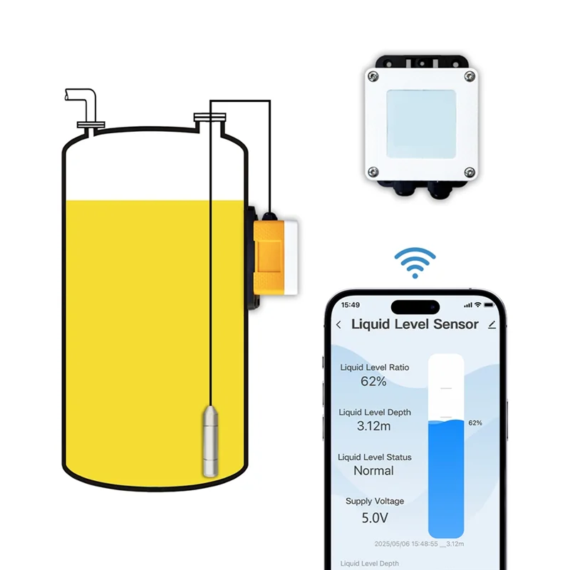 B04B-ME202W 5M Tuya Intelligente Wifi Remote Wasser Tank Level Sensor Öl Meter Hohe Genauigkeit