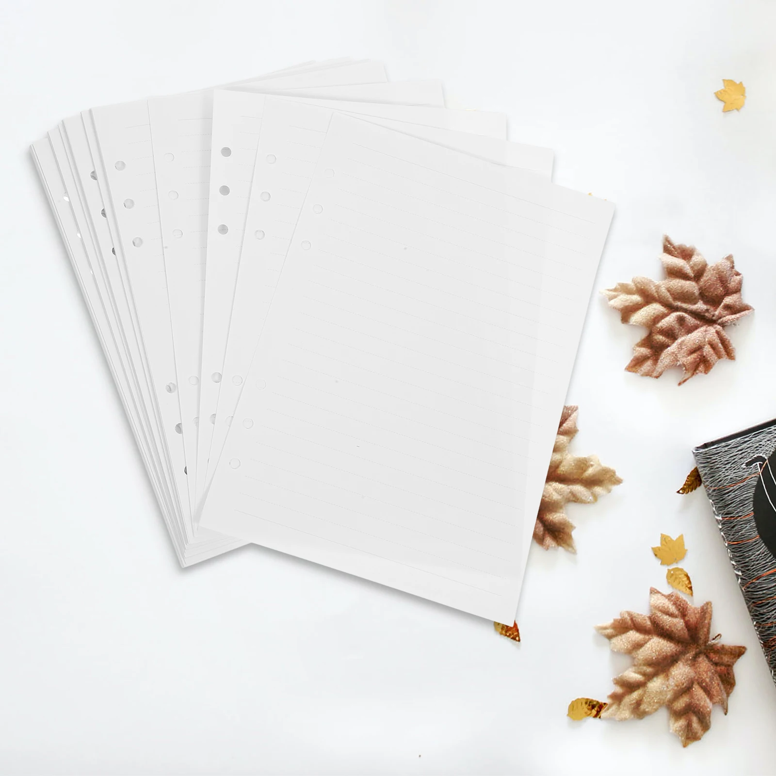 

80 Sheets A5 Planner Refill Paper Reliable Quality Notepad Replacement Sheets for Spiral Binder Journal 6 Holes Loose Leaf