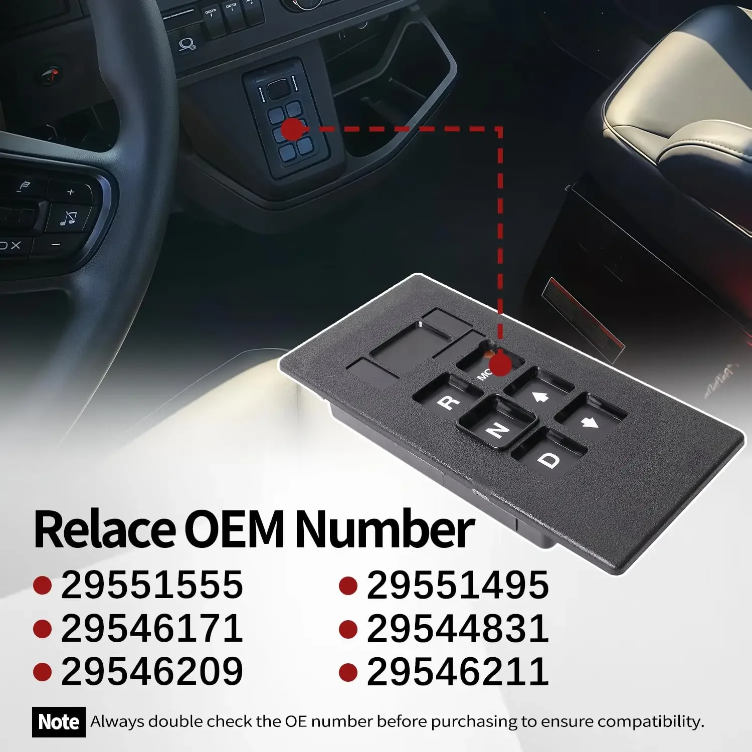 Transmission Push Button Shift Selector for Allison 4th Gen 3000/3500 / 4000 Series RDS Heavy Duty Automatic Gear Shifter
