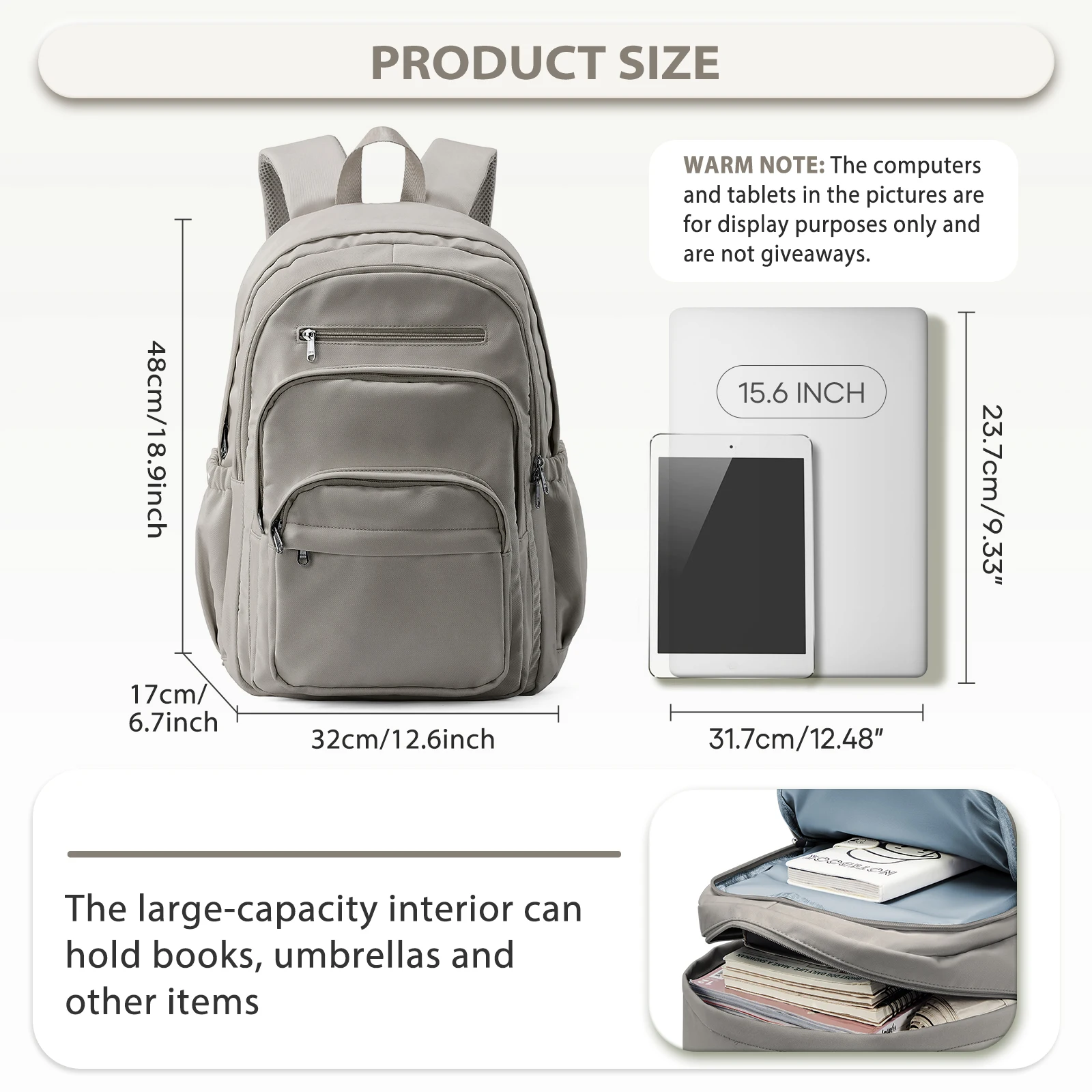 حقائب ظهر مدرسية كاجوال للنساء والرجال، حقيبة ظهر مدرسية سوداء للمراهقين والبنات، حقيبة مدرسية متعددة الجيوب حقيبة كمبيوتر محمول حقائب يد