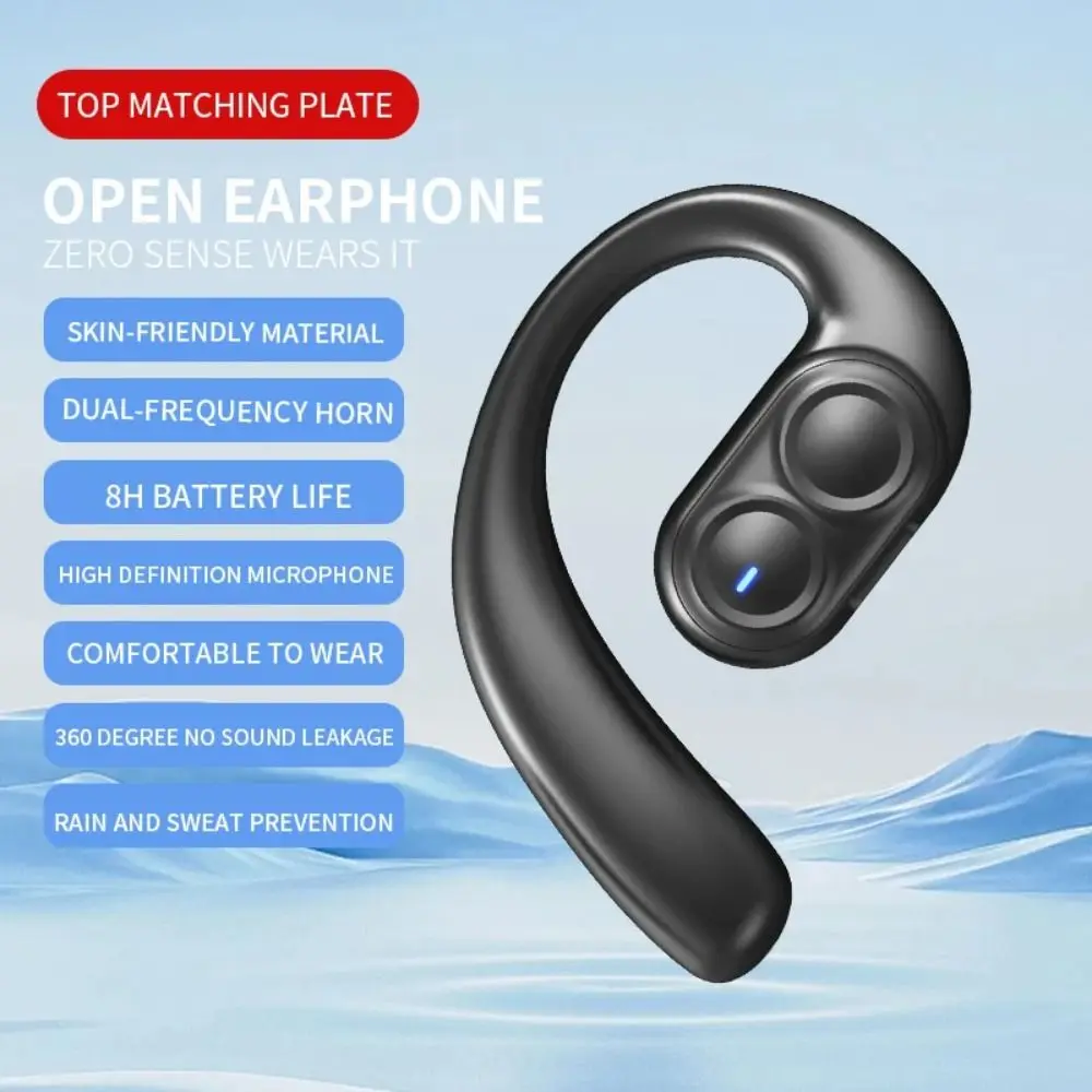 IPX7 Waterproof Wireless Bluetooth Earphone Full Open Bluetooth 5.4 Air Conduction Headphones Low Latency Long Endurance