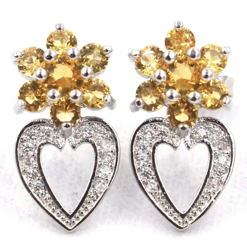 Customized 925 SOLID STERLING SILVER Earrings Green Emerald Tourmaline Citrine Tanzanite Violet Tanzanite CZ