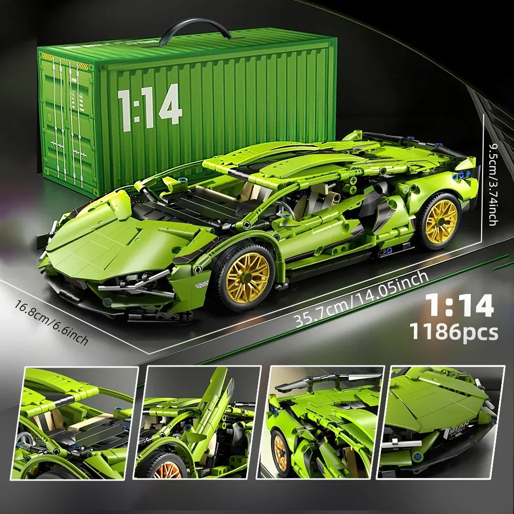 3696 pièces supercar modèle blocs de construction jouet enfants voiture de sport blocs cadeau pour garçons modèle de construction à collectionner