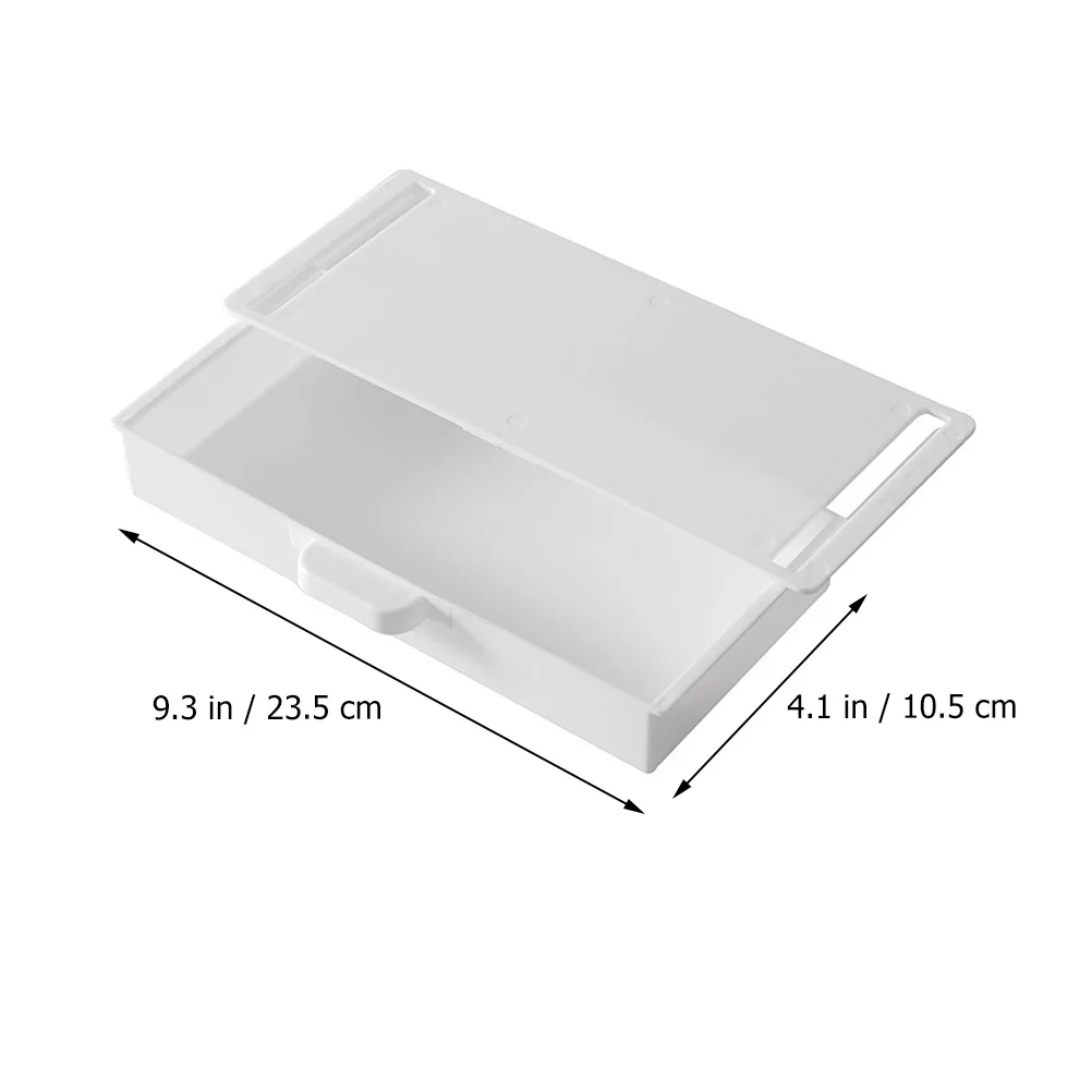3Pcs Sticky Under Desk Box Wear Resistant Stationery Organizer Hidden Drawer Minimalist Design Storage for Office Kitchen