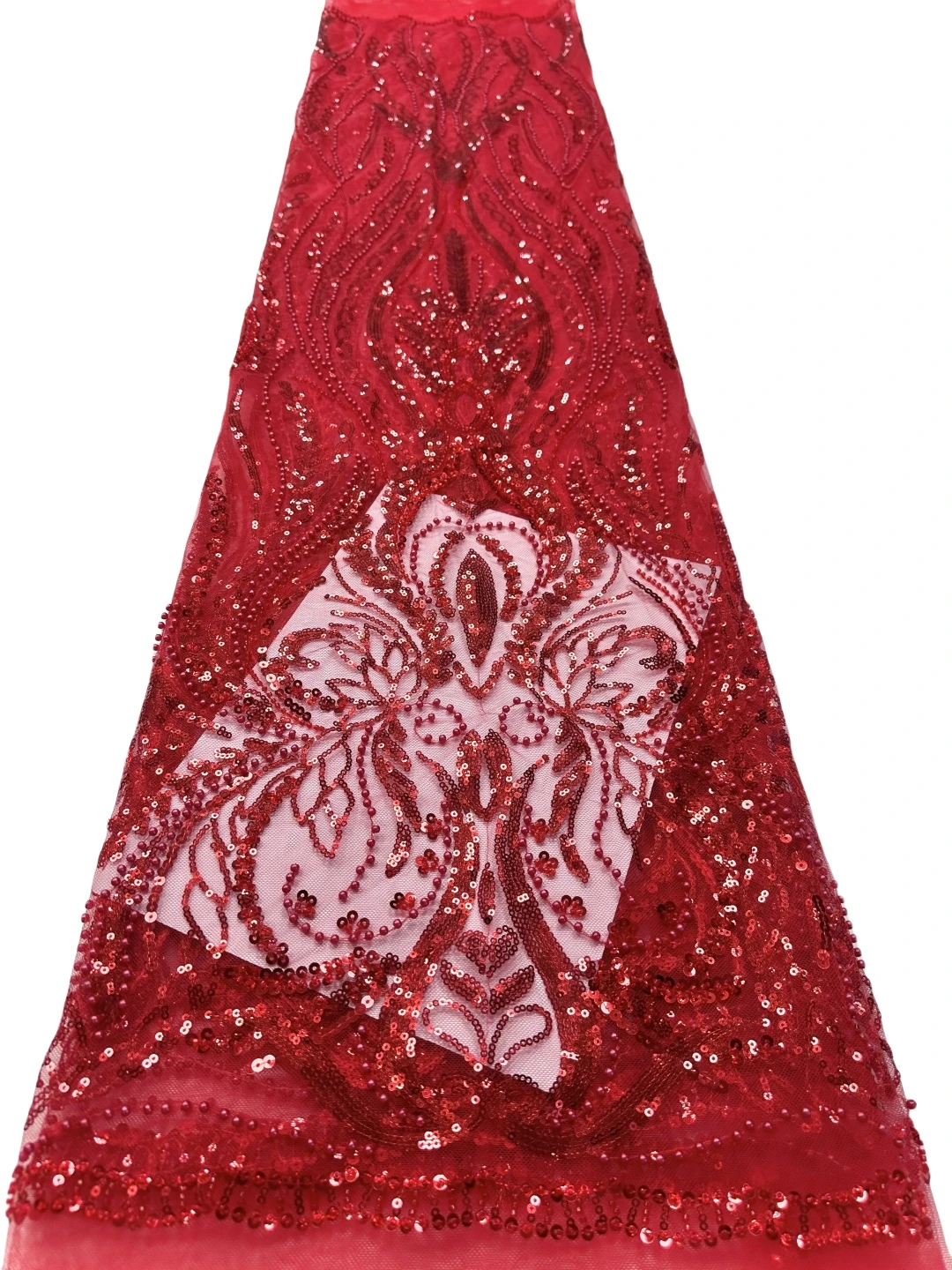 Ofertas de fábrica2026 mais recente áustria melhor qualidade elegante malha macia renda de lantejoulas com contas tecido para festa vestido de noite u_ge5869