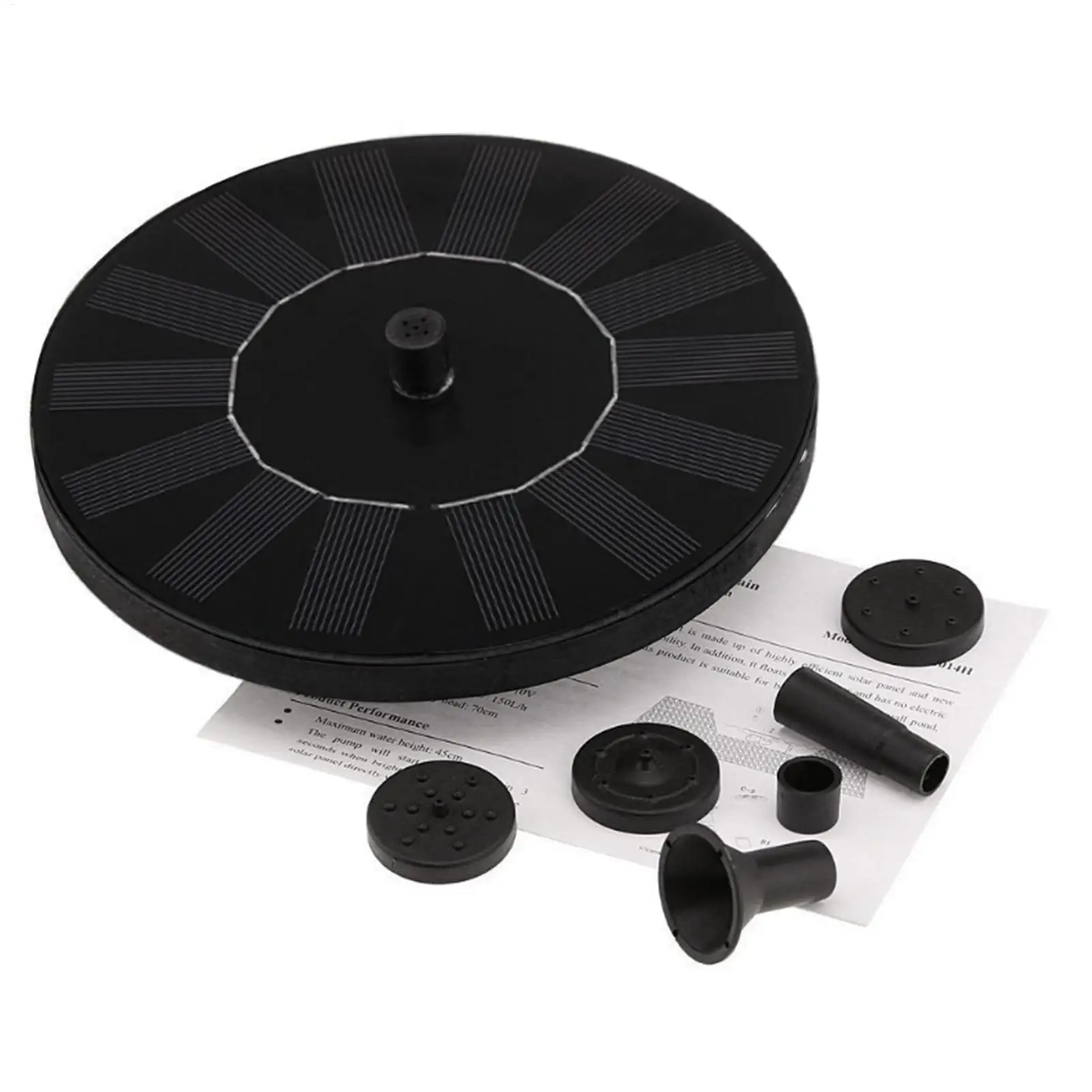 Solar Fountain Pump with 6 Nozzles Outdoor Pond Water Aerator Solar Powered Water Feature for Garden Patio Backyard Lawn Pool
