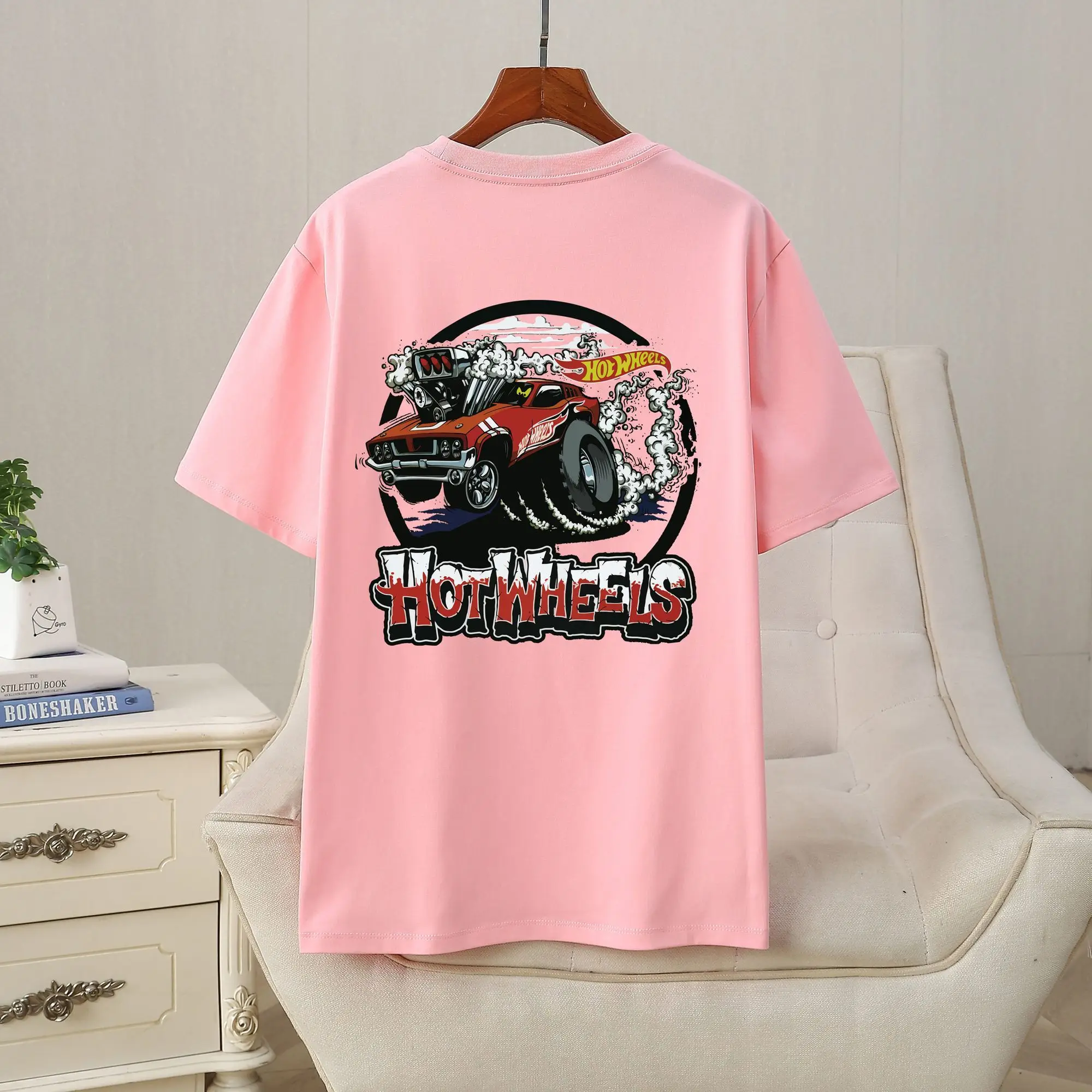 جديد عصري القطن الخالص زوجين جديد قصير الأكمام الصيف عادية رسالة تي شيرت مطبوعة الرجال والنساء فضفاض جولة الرقبة أعلى #2