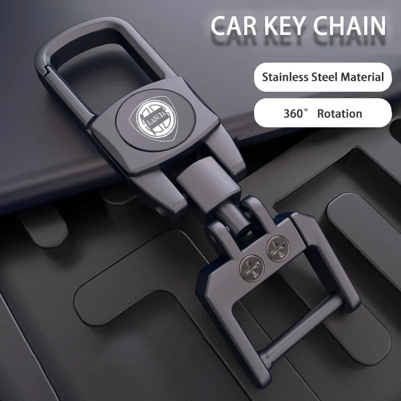

Car Metal Key Chain Keychain Pendant Leather Ring For Lancia Ypsilon Cassina Delta Musa Logo Emblem Accessories Saet Cover 2024