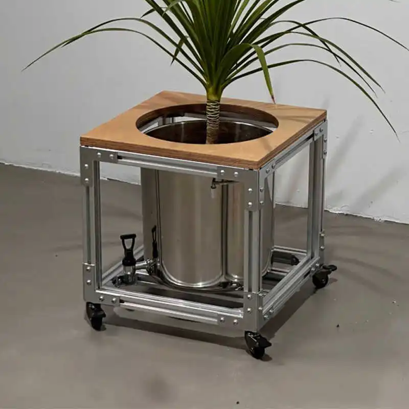 DSA coffee shop decorative flower tray cart flower stand household creative aluminum profile movable rack