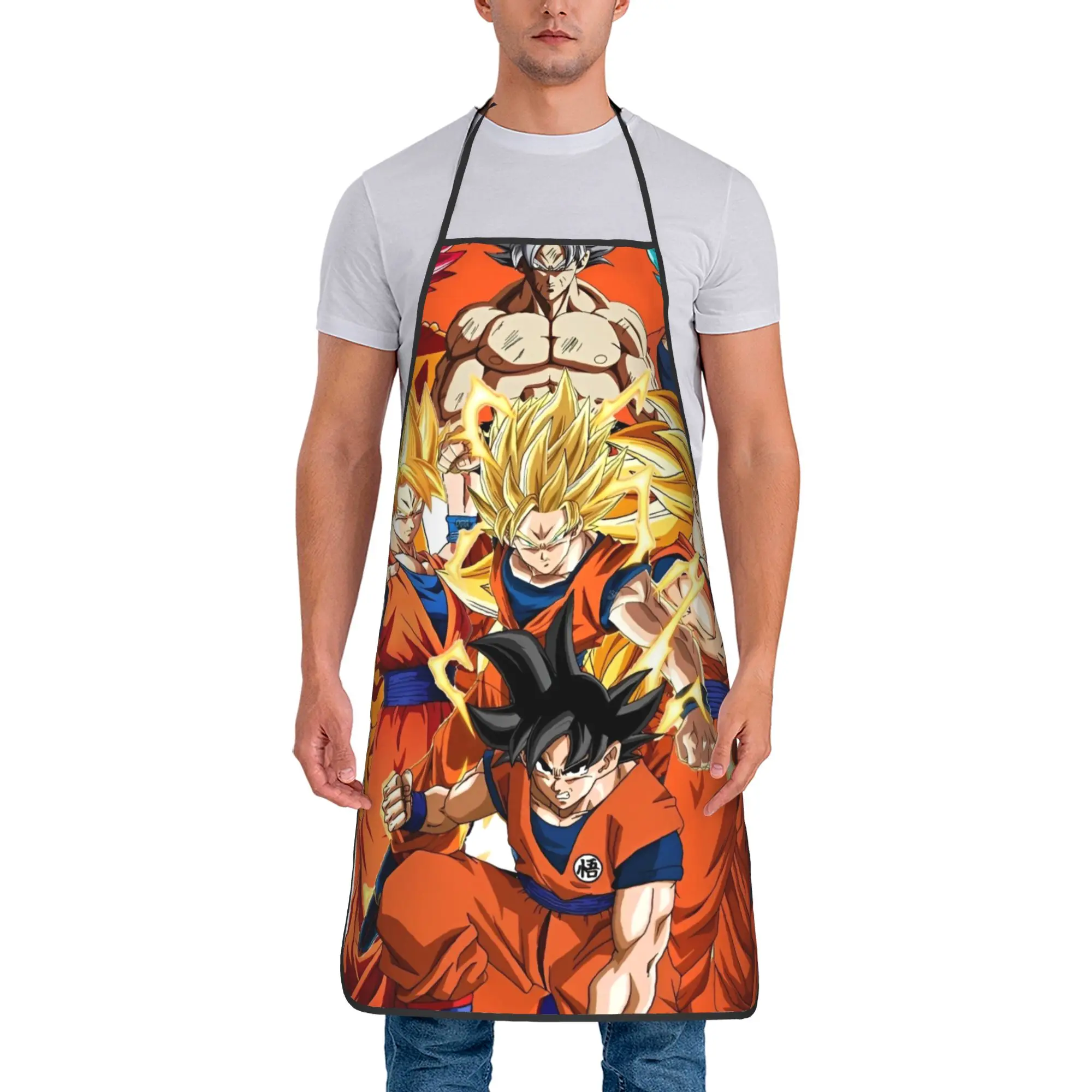 

Dragon Ball Polyester Apron DBZ Anime 52*72cm Cuisine Grill Baking Bib Tablier Home Cleaning Gardening Pinafore for Chef Barista