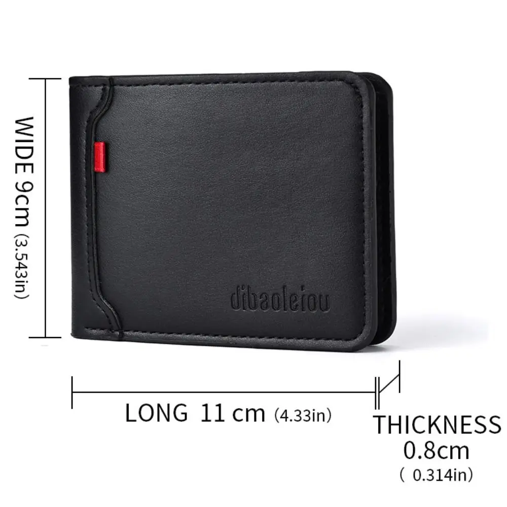 New PU Leather Retro Men's Wallet Soft Ultra Thin Multiple Pockets Lightweight Slim Wallet Money Clip Men