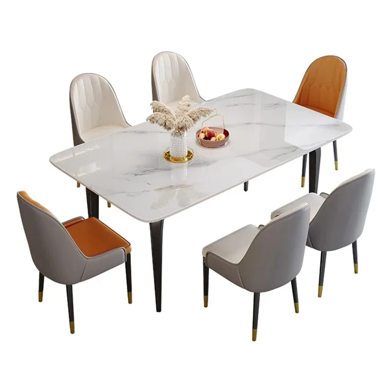 Party Modern Dinner Table Industrial Metal Unique Restaurant Luxury Dining Table Kitchen Salon Marble Mesa De Jantar Furniture