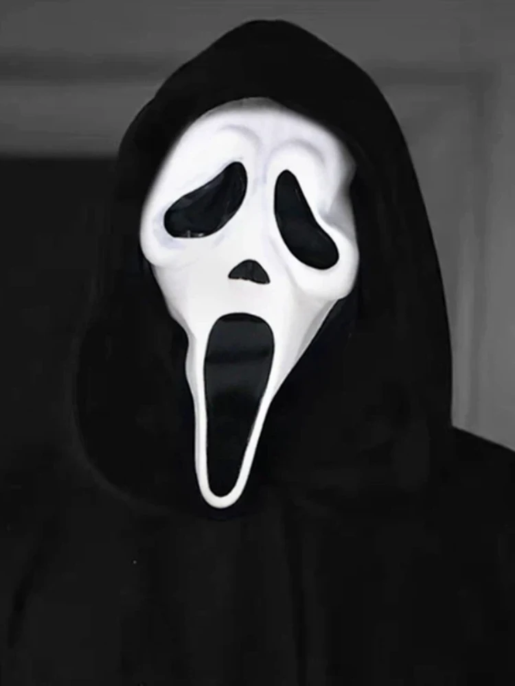 Uniwersalna maska strachu z twarzą ducha, idealna na Halloween, do cosplayu, jako element kostiumu, straszny rekwizyt z silikonu dla dorosłych, na imprezy i do odgrywania ról. — 2