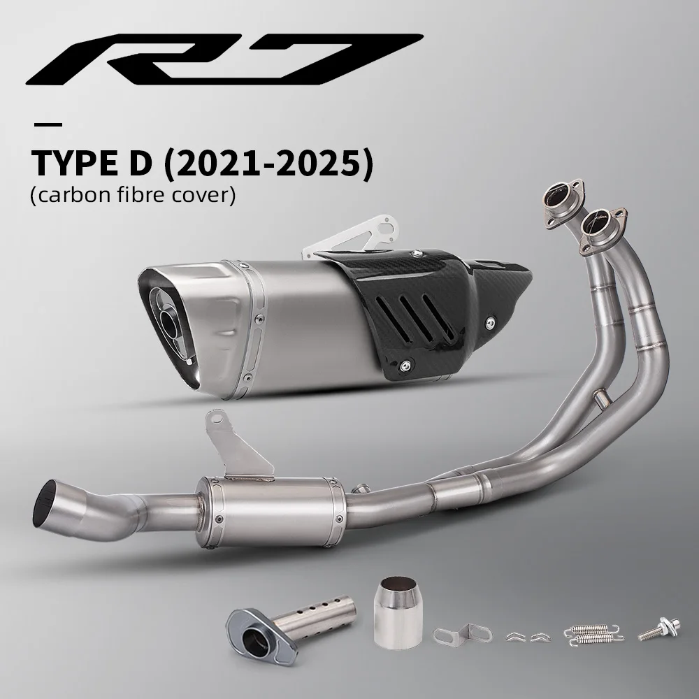 Uitlaatsysteemset van roestvrij staal voor R7 FZ07 XSR7 K10 2021-2025, geschikt voor motorfietsen, hoge prestaties, compleet.