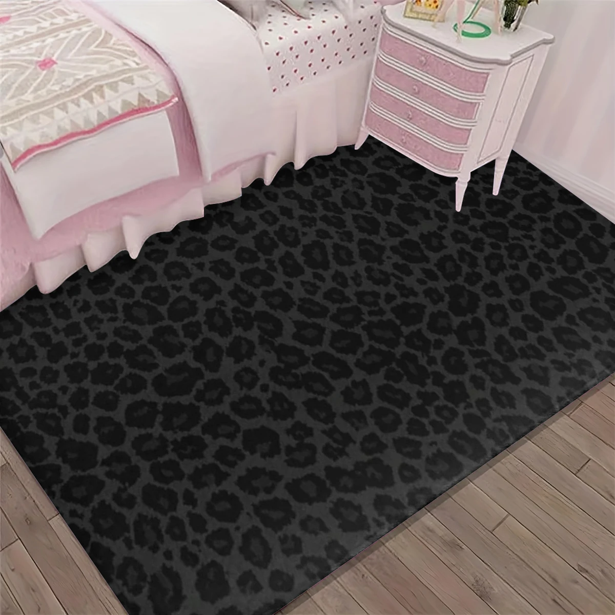 1 Stück Minimalistischer Leopardenmuster Rutschfester Teppich für Wohnzimmer