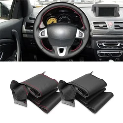 For Renault Megane 3 Scenic 3 Kangoo 2 Fluence (ZE) Samsung SM3 Nissan NV250 Hand Braid Car Steering Wheel Leather Cover Trim