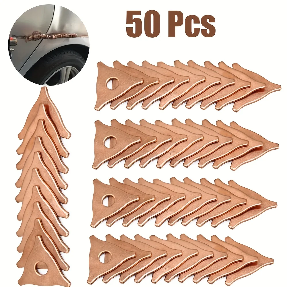 

50Pcs Pack Dent Pulling Triangle Washer For Spot Welder Panel Pulling Washer Spot Welding Machine Consumables