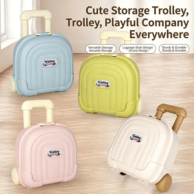 Mini Cute Kids Trolley Storage Case Durable Thick Shell Large Capacity