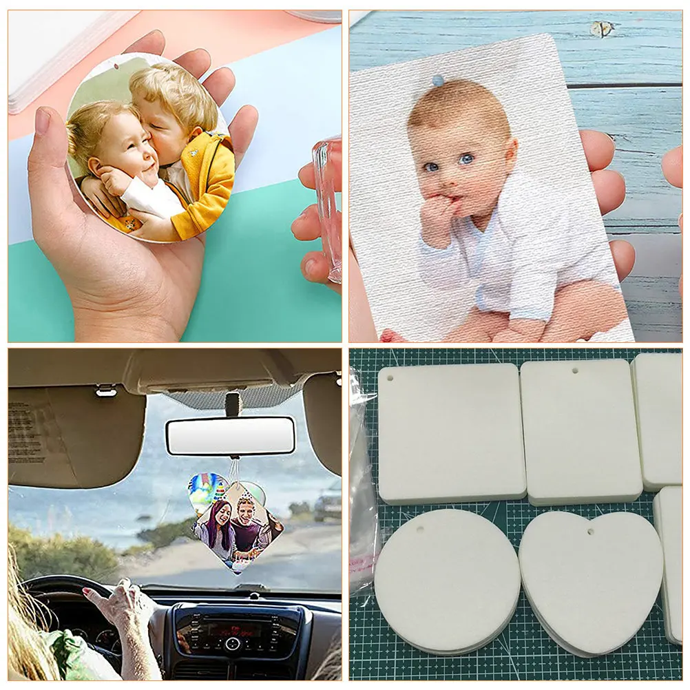 1Set Sublimation Blank Felt Air Freshener Sheet DIY Car Home Aromatherapy Scented Hanging Felt Ornament Heat Transfer Scents