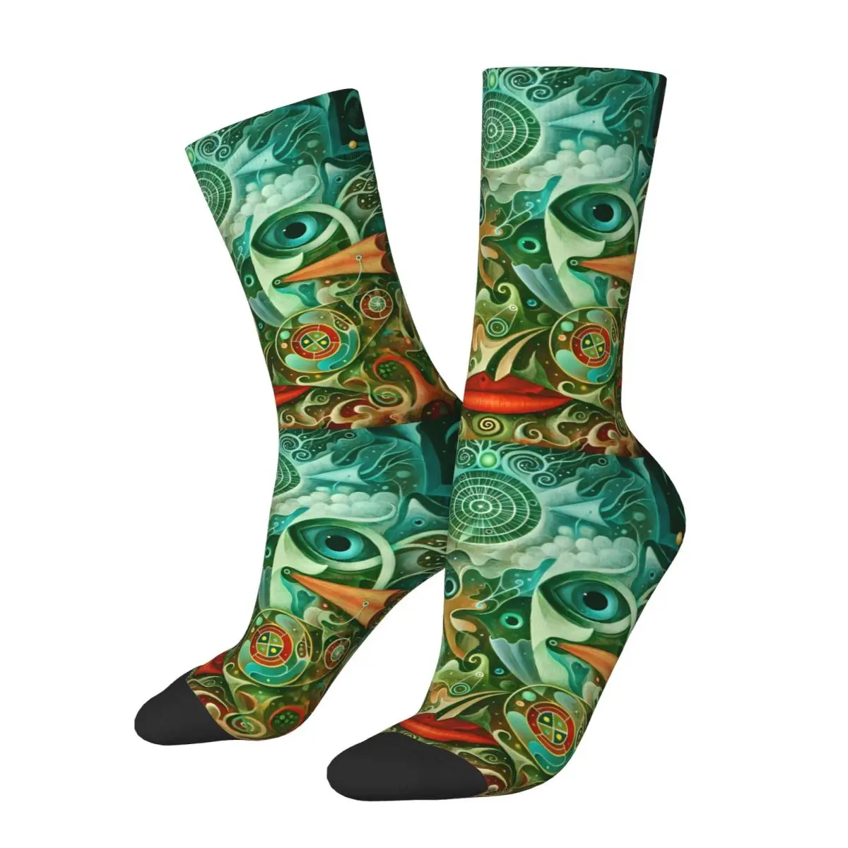 Artistic Features Sock Printed Man Polyester