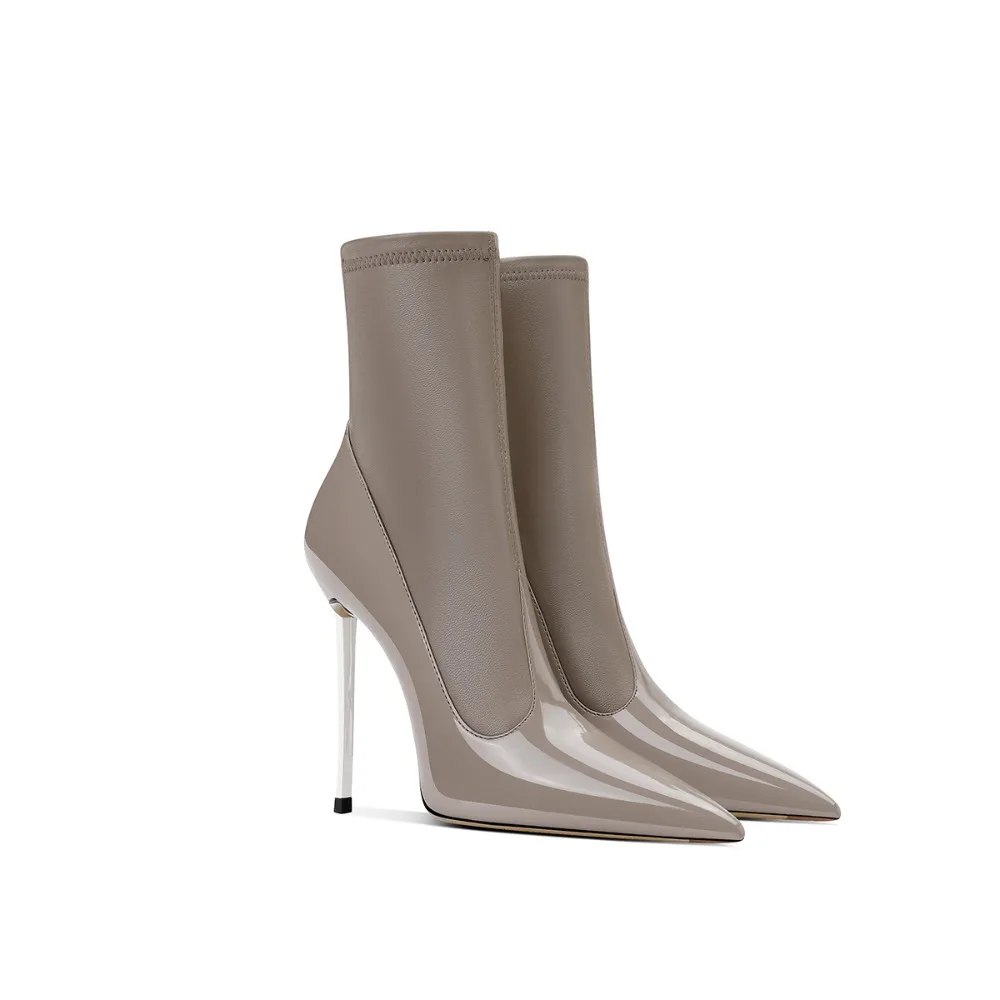 

2025 Khaki Ankle Boots Women Fashion Sexy Casual Comfortable Winter High Heel Shoes
