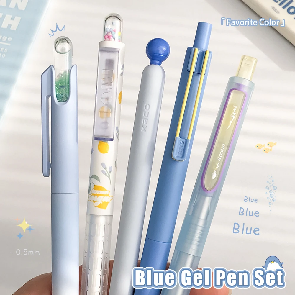 5 Pcs Fun Gel Pen Set 0.5mm Stylish and Simple Quick-Dry Gel Pen Creative Gel Pen Combination for Study and Office Use