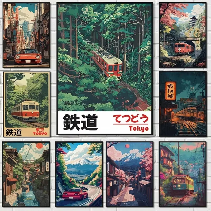 Japanese Lifestyle Movie - 1 stuk frameloos olieverfschilderij op nummer