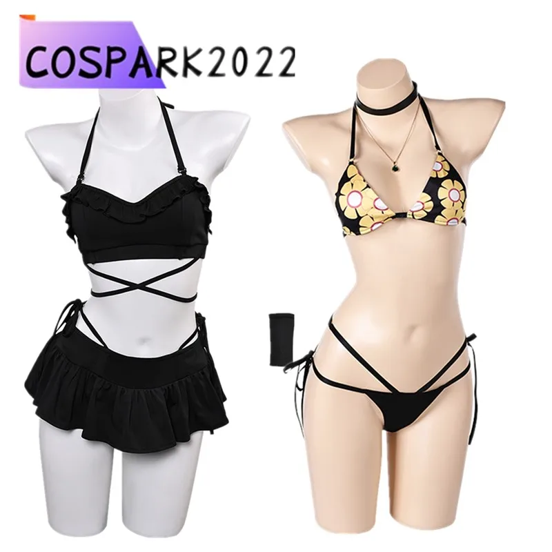 

Adult Fantasy Tifa Lockhart Cosplay Costume Women Roleplay Bikini Swimsuit Skirt Wristband Outfits Halloween Carnival Party Suit