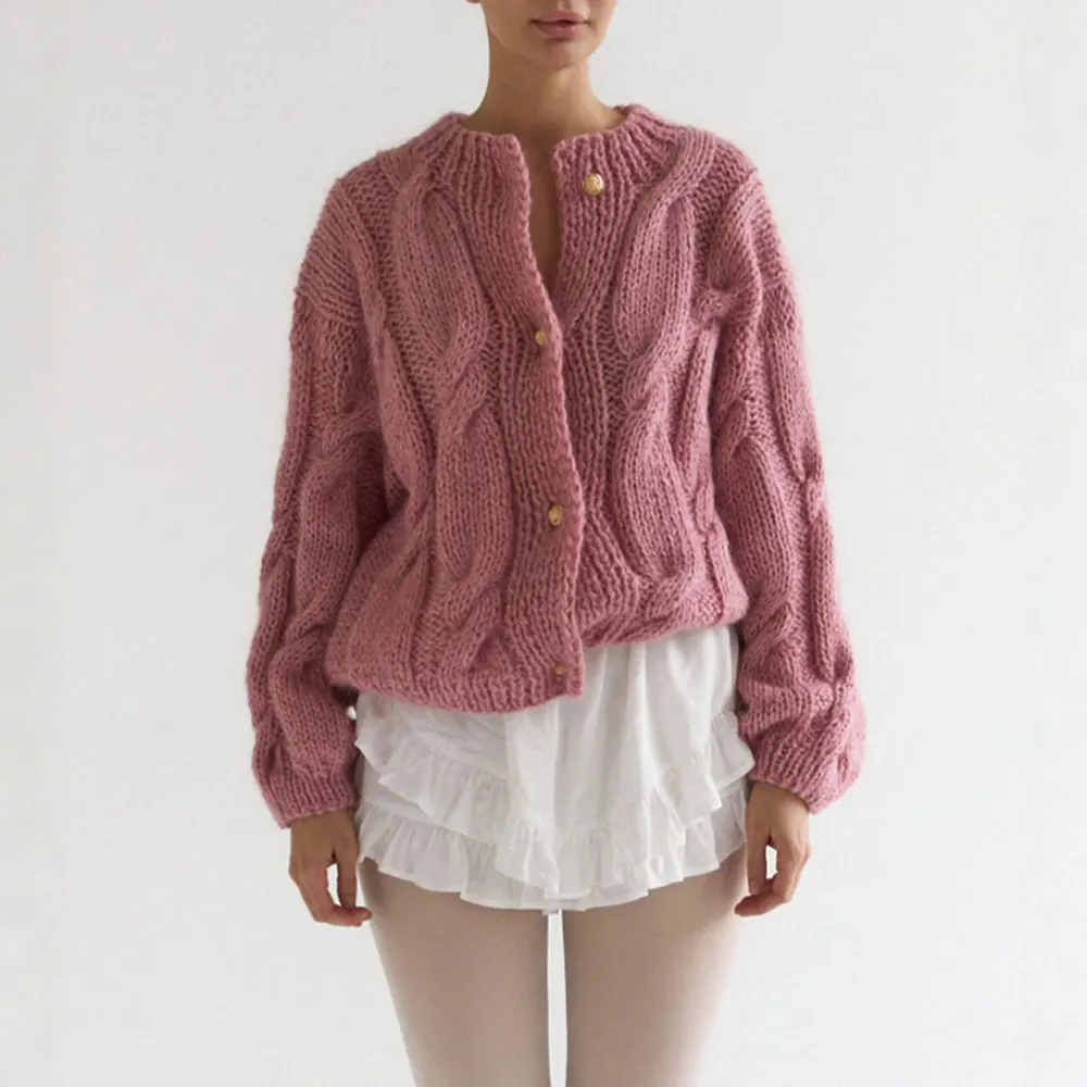 

UNIKTEE Women's Long Sleeve round Neck Sweater Autumn Winter Fashion Comfortable Plain Irregular Grain Daily Wear