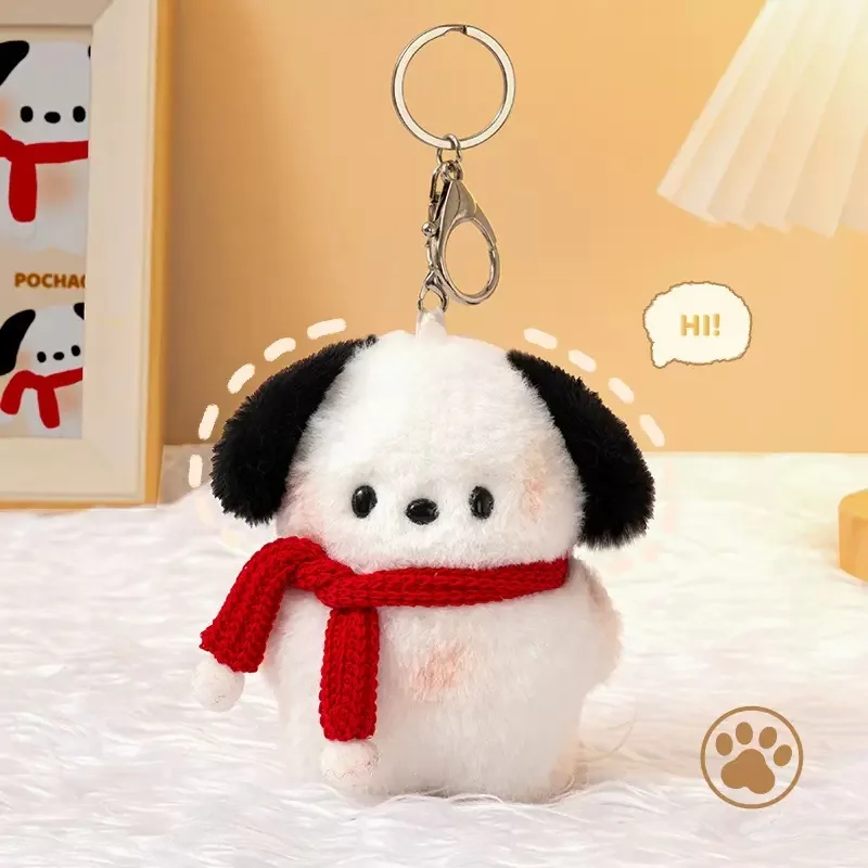 Pochacco Doll Key Buckle Delicate Lovely Kawaii Bag Hanging Decorations Plush Doll Puppy Pendant Small Accessories Toys Gifts