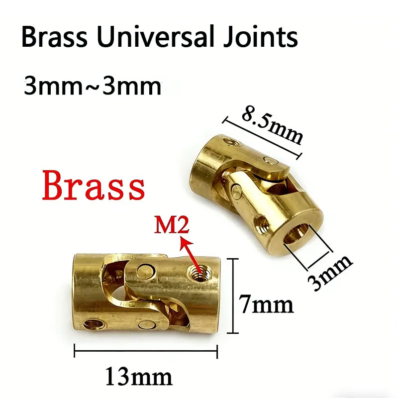 5Pcs 3mm to 3mm Brass Universal Flexible Shaft Coupling Joint – For RC Car & RC Boat