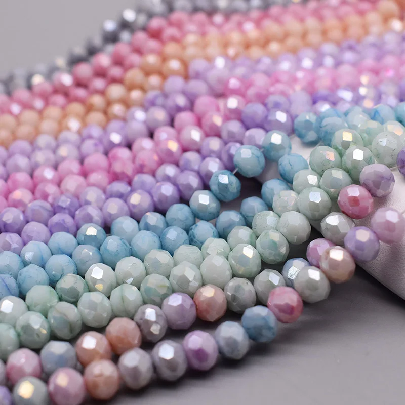 6mm 92pcs/lot Rondelle Crystal Glass Beads Color Faceted Loose Spacer Glass Beads for Jewelry Making DIY Necklace