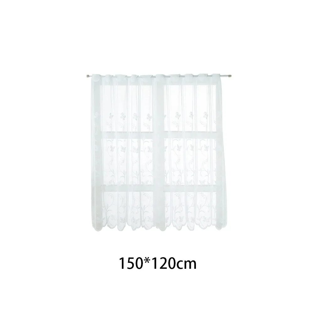 Regalos Boho Tulles cortinas DIY mariposa romántica cortinas de encaje blanco decoración del hogar cortina corta
