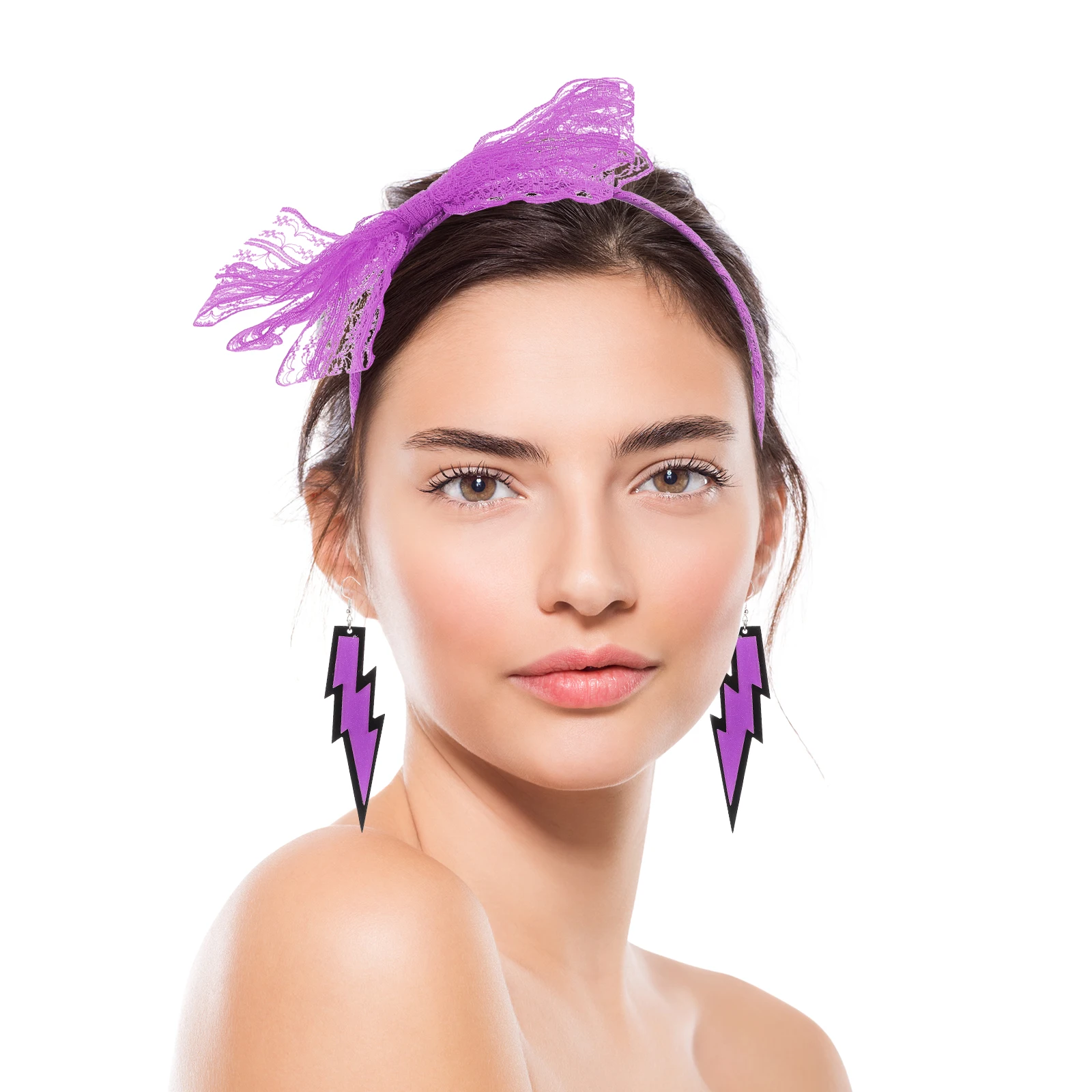 

Hair Accessories Bow Headband Earrings for Female Fun Fashion Dangling Teen Girls Creative