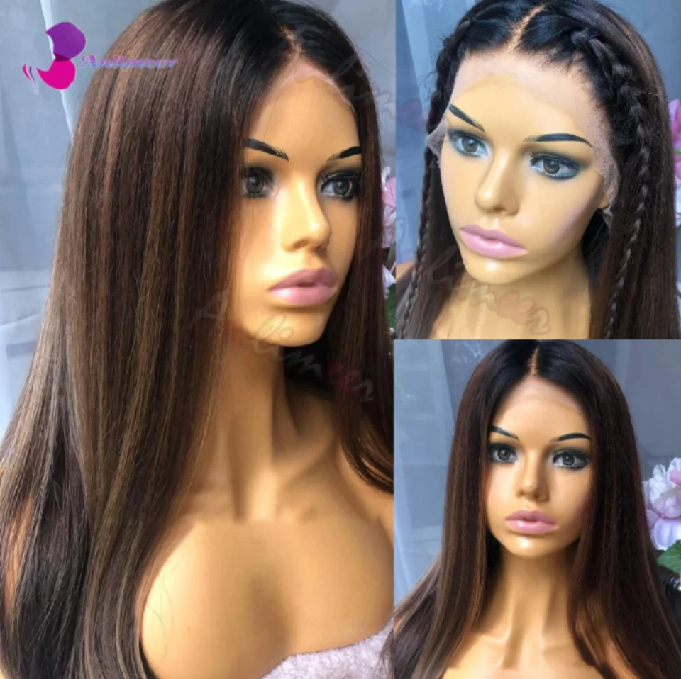 #2 Dark Brown Silk Straight 13x6/360 Lace Front Wig Silk Base Frontal Wig for Black Women Brazilan Full Lace Human Hair Wig