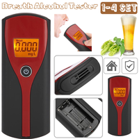 1-4PCS Breathalyzer LED Digital Display Portable Breathalyzer Handheld Alcohol Breath Tester Non-Contact Alcohol Meter