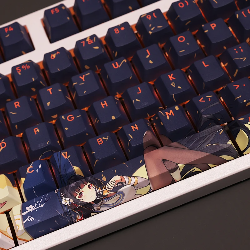 108 tasti/Set amb Lane ROC Yat Sen PBT Anime Gaming Girl Cute Custom fai da te Keycap per Cherry Profile MX Switch tastiera meccanica