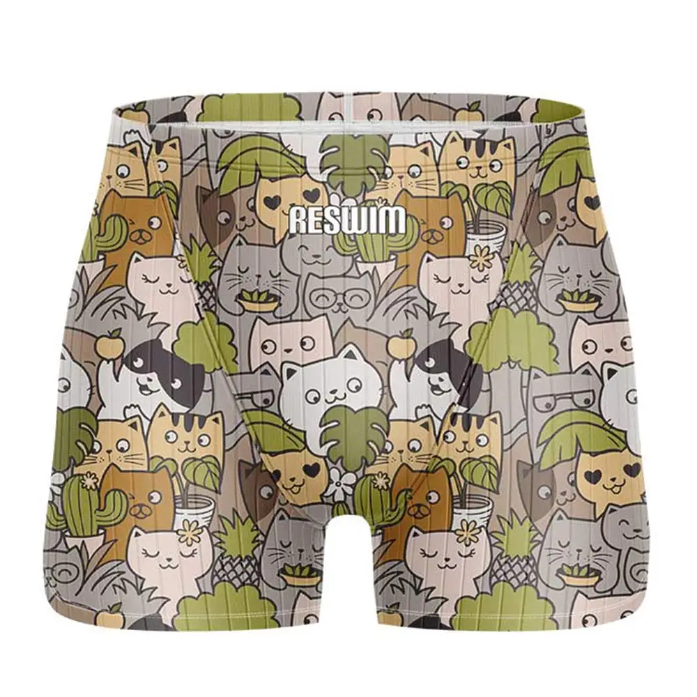 

Funny Swim Shorts Animal Jammers Swimsuit Men's Athletic Swimming Trunks Training Endurance Racing Quick Dry Surf Beach Shorts