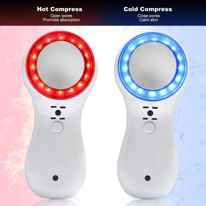 New Red Blue Light Therapy Hot Cold Hammer Facial Skin Massage Lifting Tighten Machine Skin Care Massage Beauty Tools