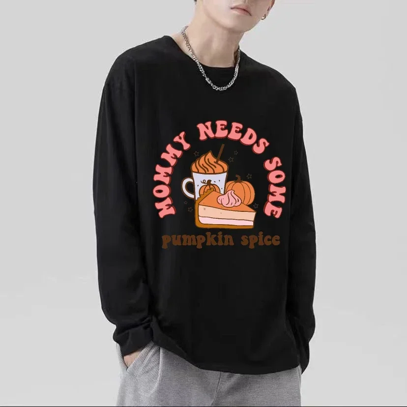 

Футболка из высококачественного полиэстера с длинными рукавами и принтом, свободный пуловер, футболка для пар с ретро-графикой + одинаковый стиль пары