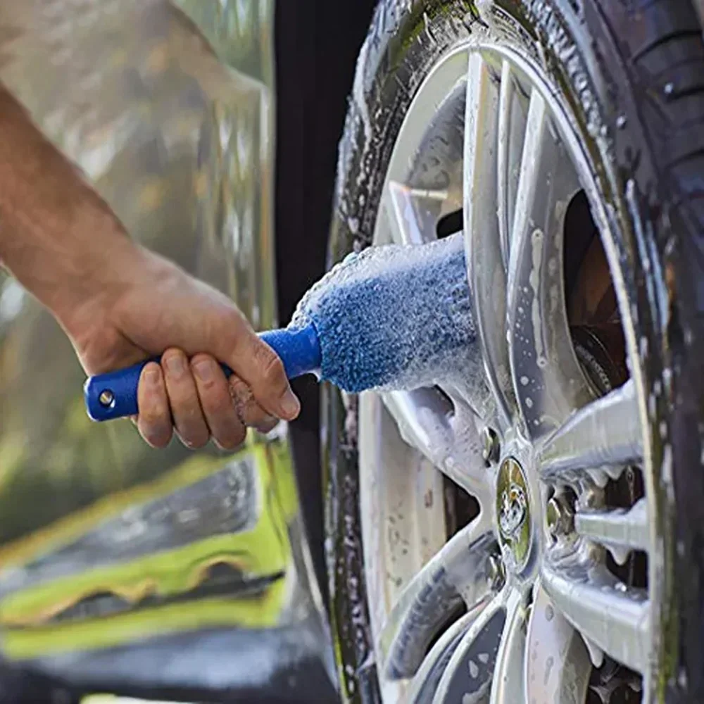 Car Wheel Hub Brush Twisted Braid Microfiber Cleaning Cloth Car Wash Tire Brush Auto Detailing Cleaning Supplies